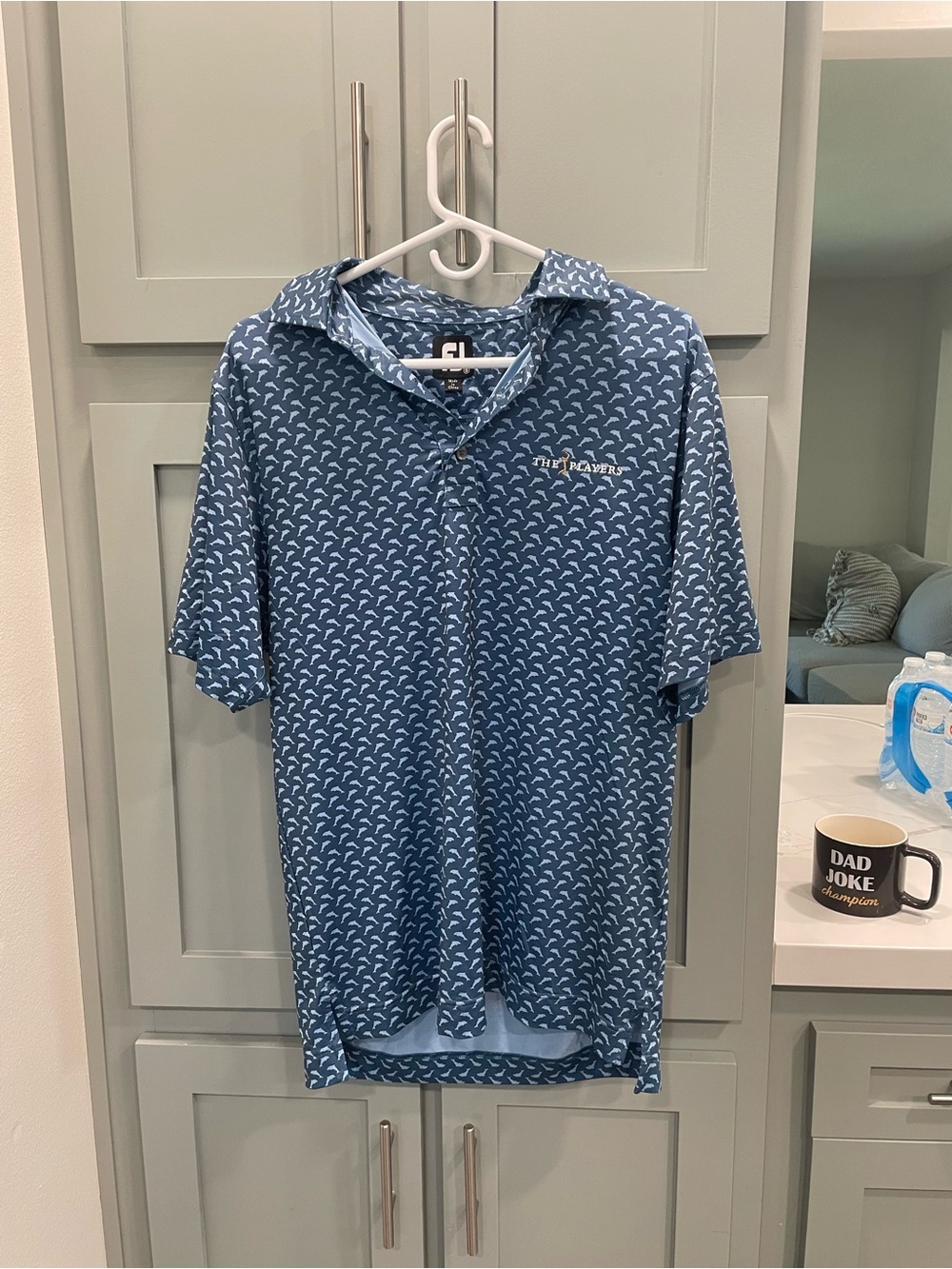 FootJoy Blue Printed Short-Sleeve Polo